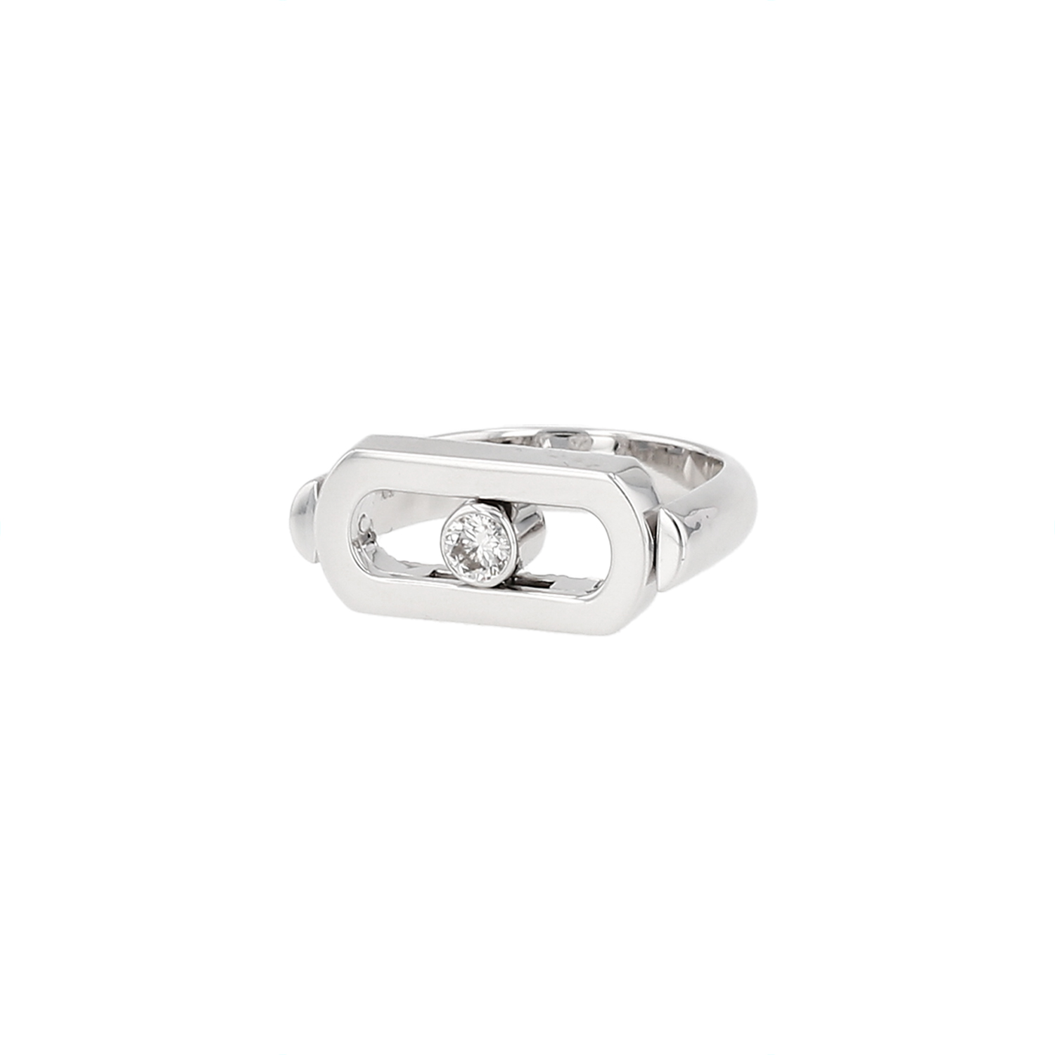 Twisted Messika Imperial Move ring in white gold, diamonds and diamonds - Detail D1