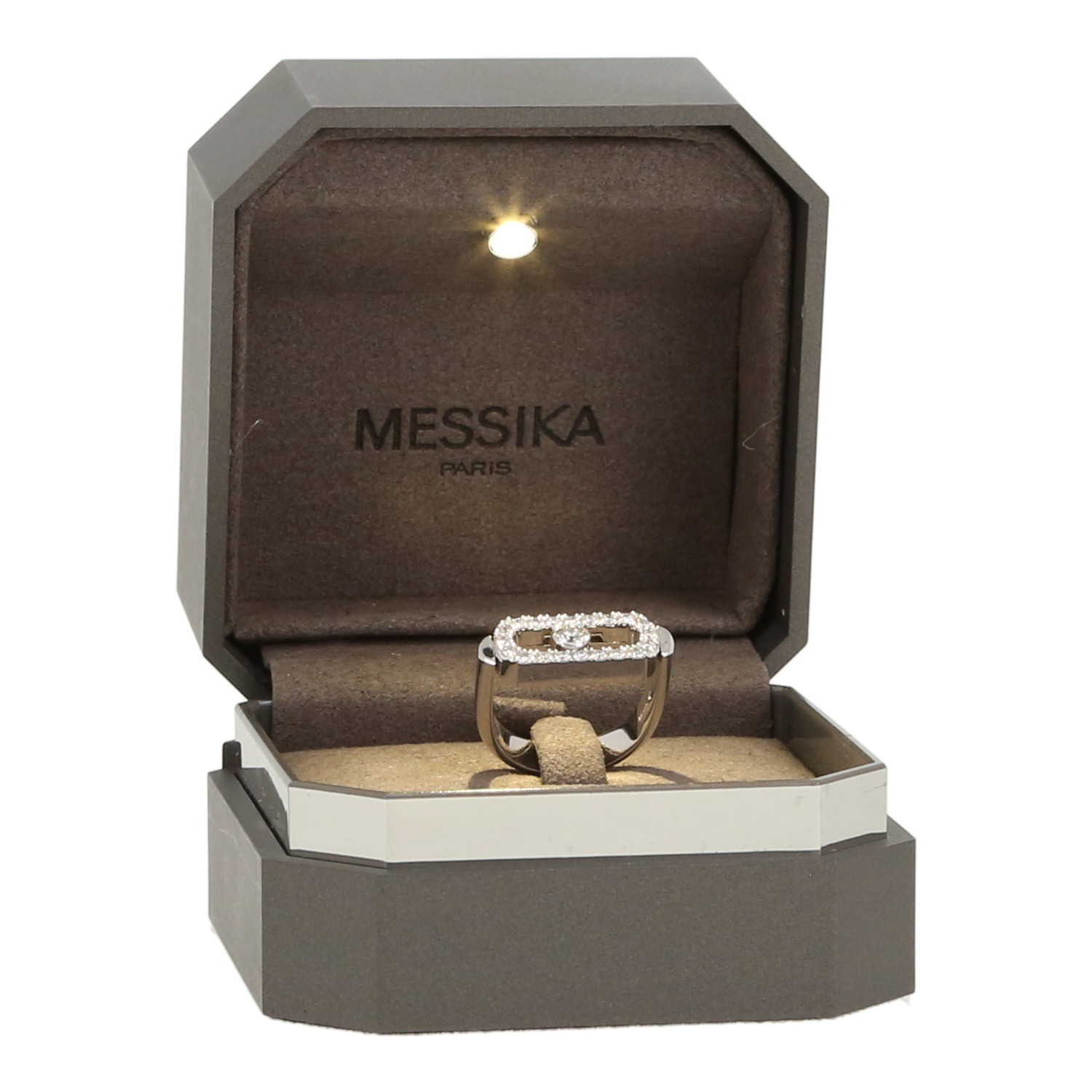 Anello girevole Messika Imperial Move in oro bianco, diamanti e diamanti - Detail D2