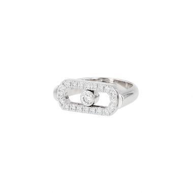 Twisted Messika Imperial Move ring in white gold, diamonds and diamonds