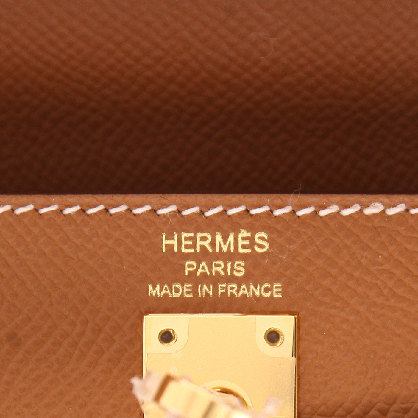 Sac à main Hermès  Kelly 25 cm en cuir epsom gold - Detail D2