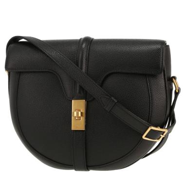 Celine  16 shoulder bag  in black grained leather