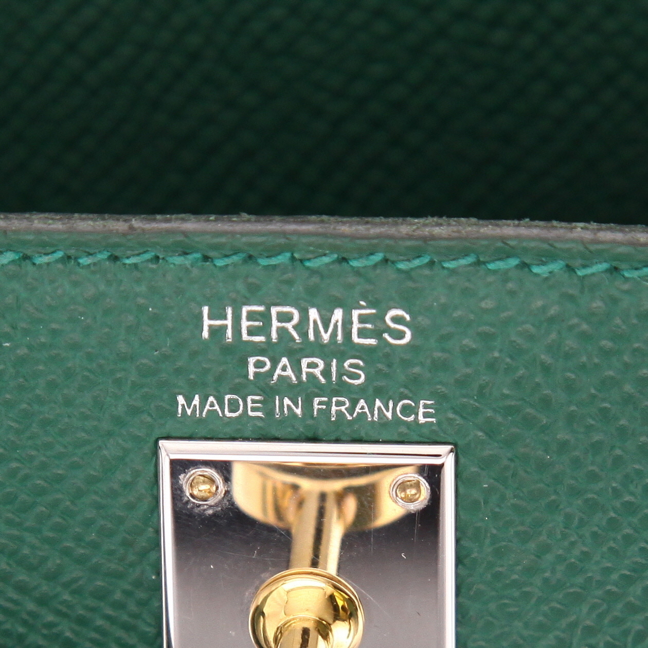Borsa Hermès  Kelly 25 cm in pelle Epsom Vert Moyen - Detail D2
