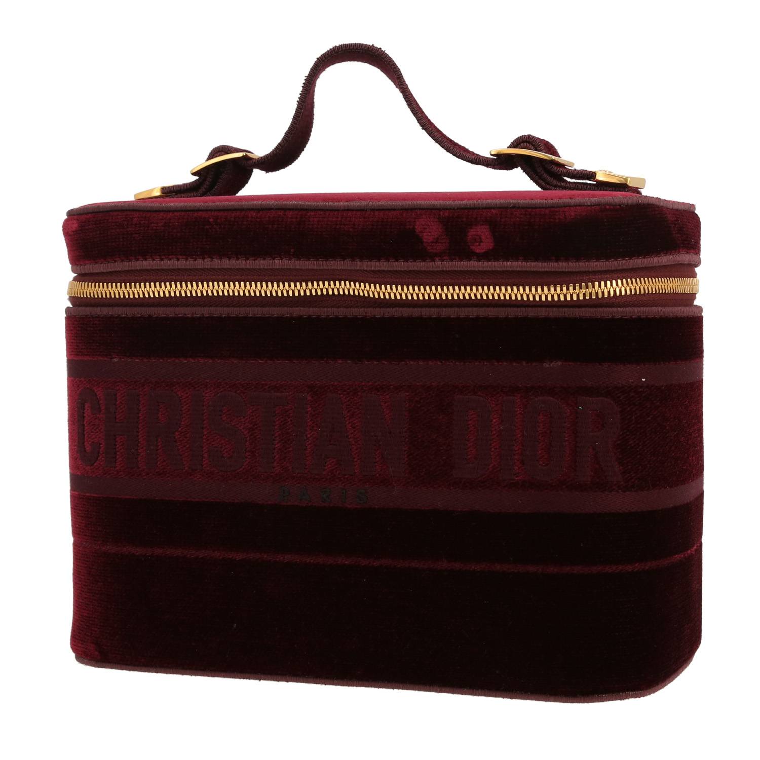 Vanity Dior en velours bordeaux