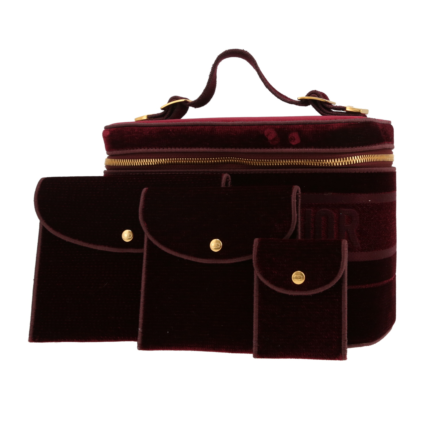 Dior   vanity case  in burgundy velvet - Detail D4