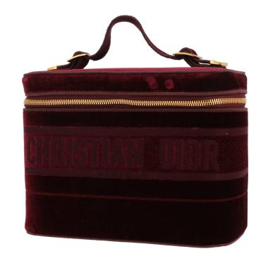 Dior   vanity case  in burgundy velvet
