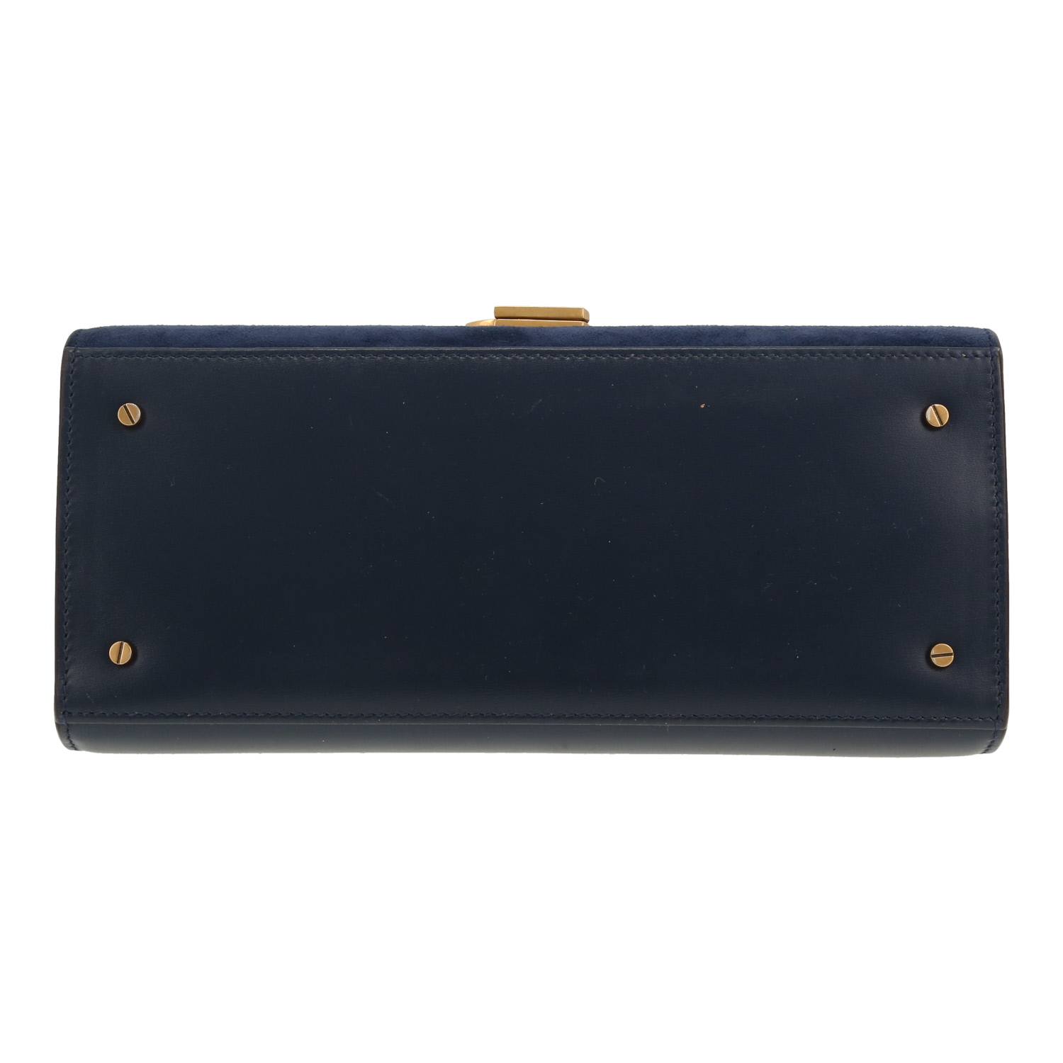 Bolso bandolera Saint Laurent  Cassandre en cuero azul marino y Veau velours azul marino - Detail D1