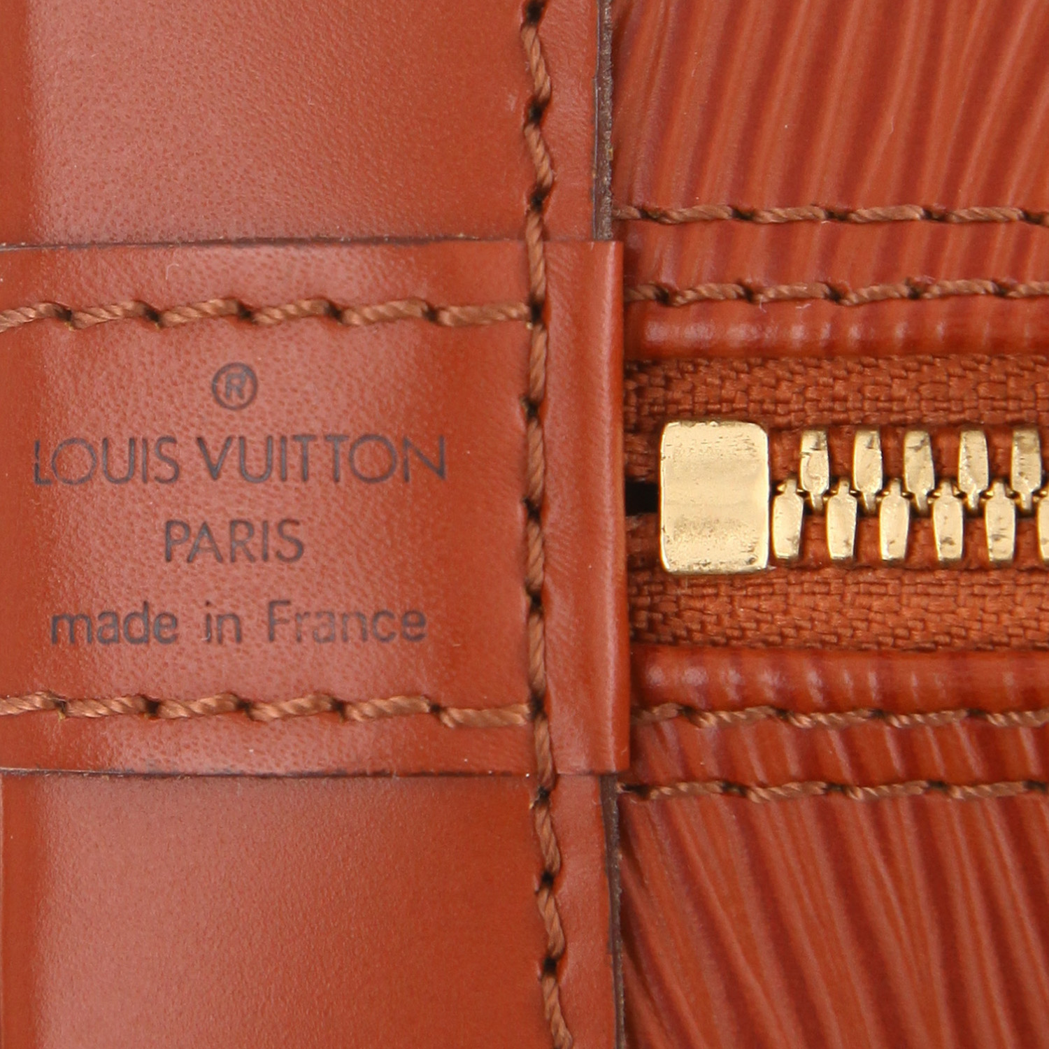 Bolso de mano Louis Vuitton  Alma en cuero Epi marrón - Detail D2