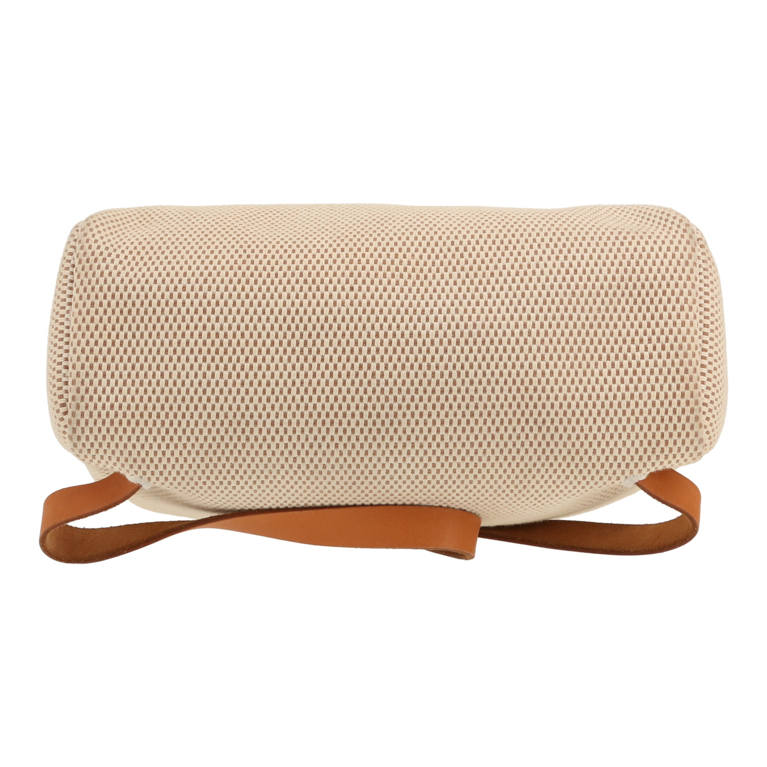 Hermès  Herbag - Backpack backpack  in beige canvas  and Hunter cowhide - Detail D1