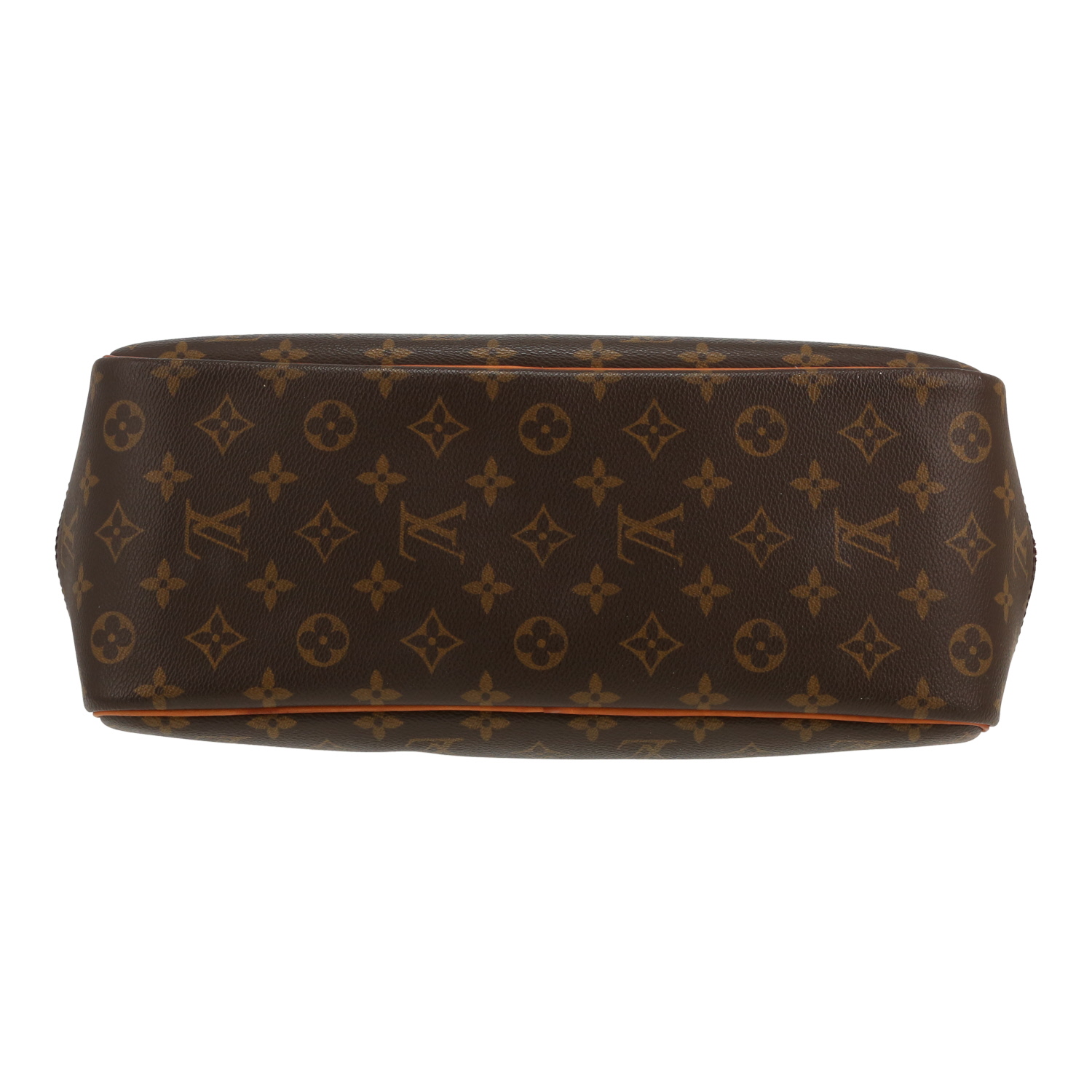Louis Vuitton  Deauville handbag  in brown monogram canvas  and natural leather - Detail D1