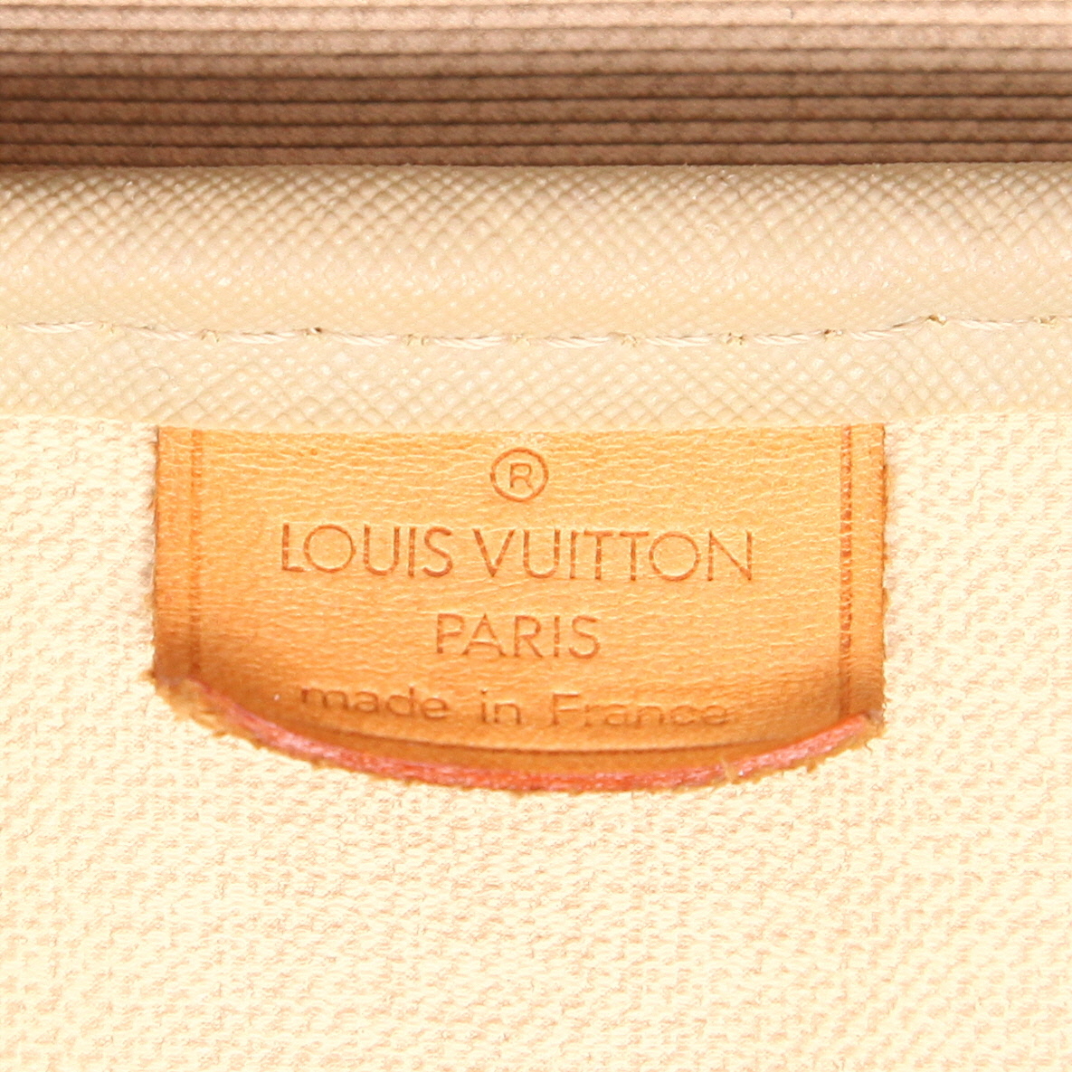 Borsa Louis Vuitton  Deauville in tela monogram marrone e pelle naturale - Detail D2