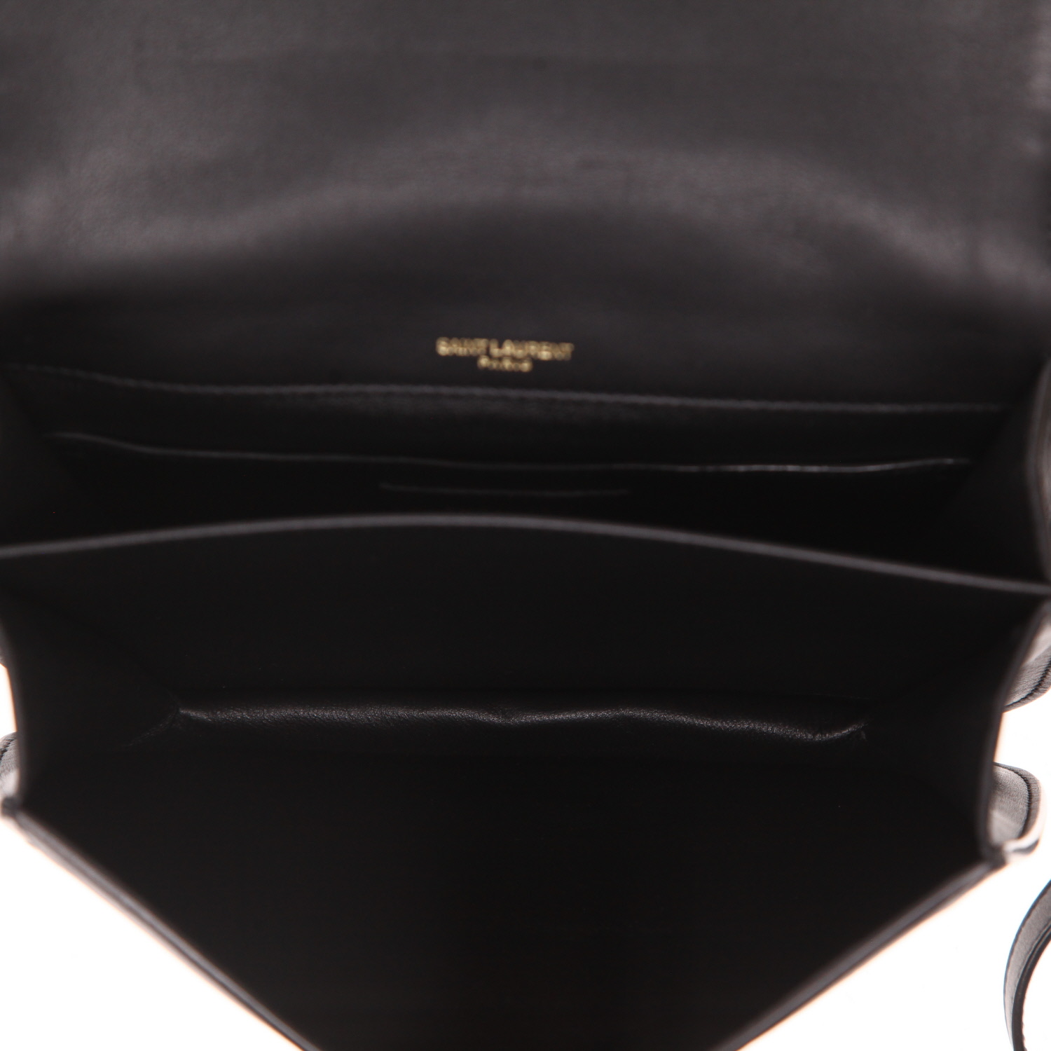 Borsa a tracolla Saint Laurent  Solférino in pelle nera e Veau velours nero - Detail D3