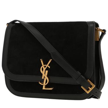 Bolso bandolera Saint Laurent  Solférino en cuero negro y Veau velours negro