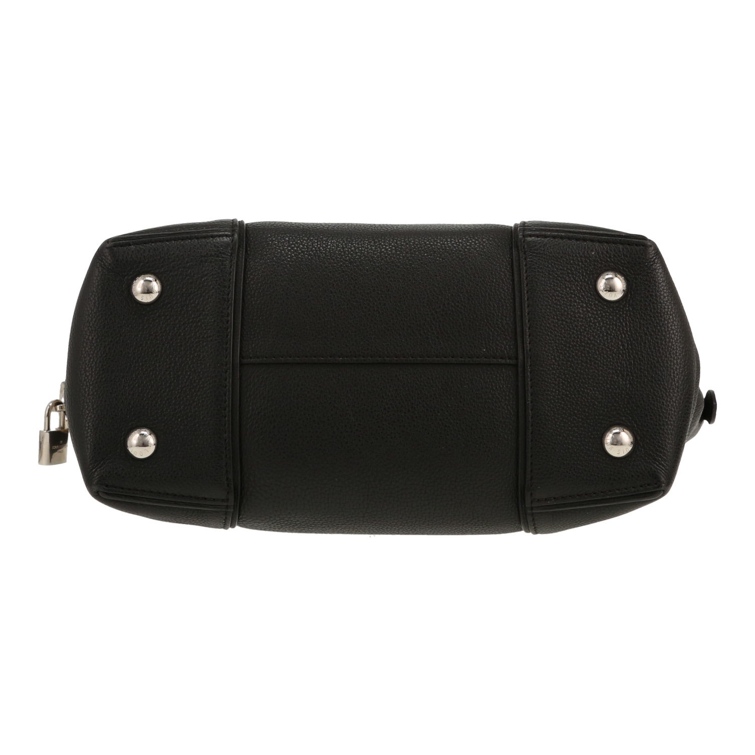 Bolso de mano Louis Vuitton  Lockit en cuero negro y piel de pitón - Detail D1