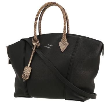 Louis Vuitton  Lockit handbag  in black leather  and python