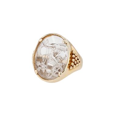 Sortija Lalaounis  de oro amarillo y cristal de roca