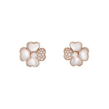 Pendientes Van Cleef & Arpels Cosmos de oro rosa, nácar y diamantes