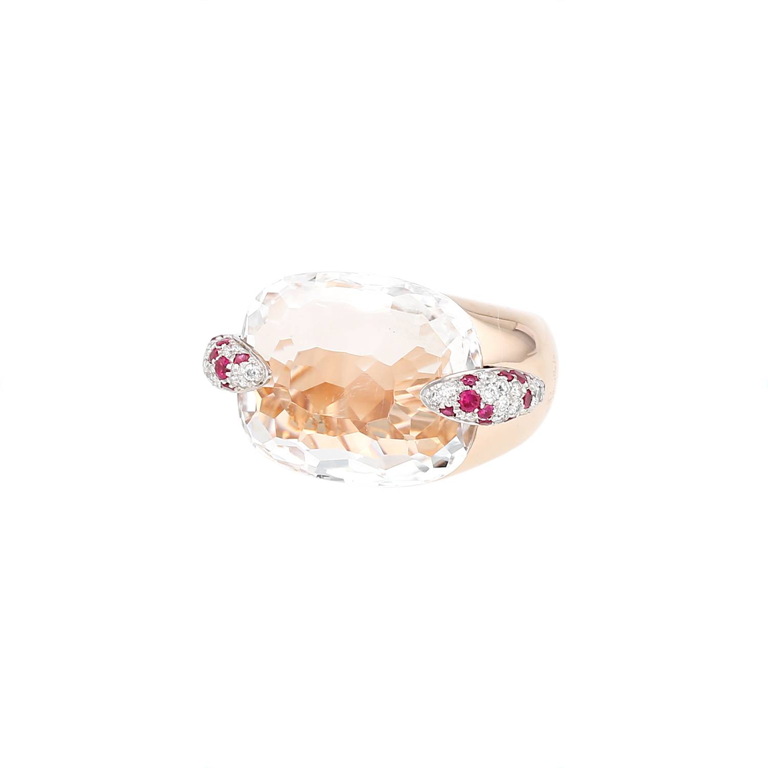 Bague Pomellato Pin Up Or Rose Quartz Rubis Occasion