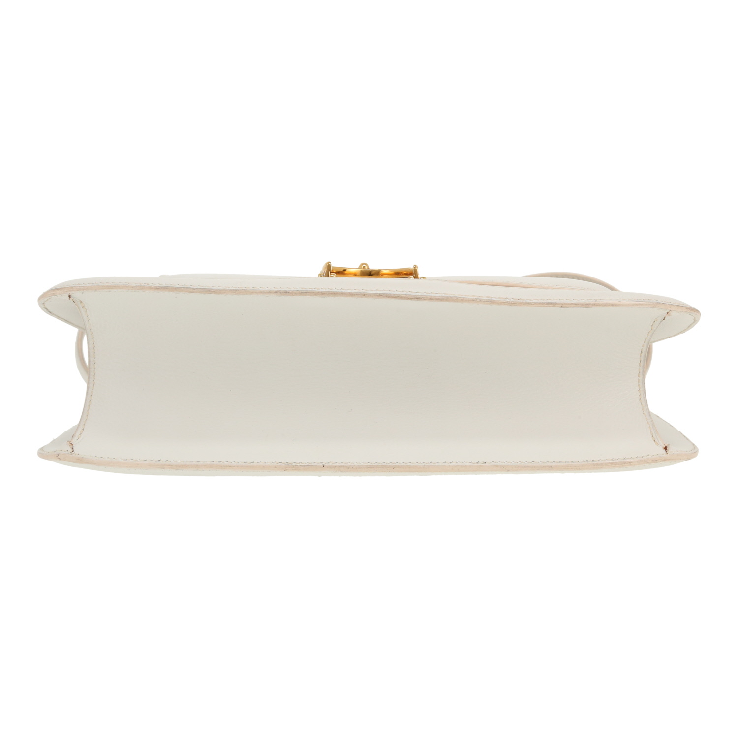 Borsa Hermès  Vintage in pelle bianca e tela beige - Detail D1