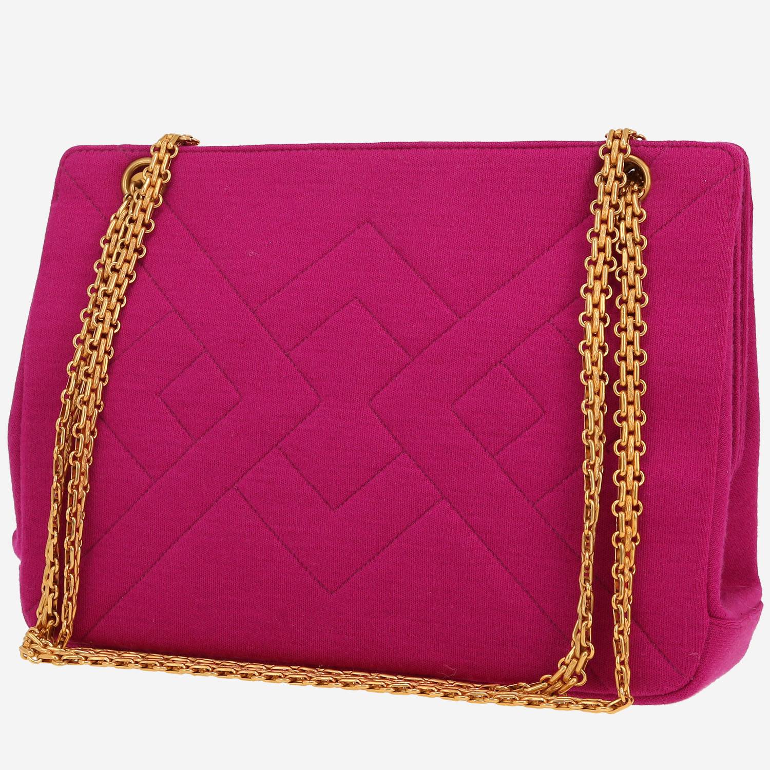Borsa Chanel  Vintage in tela jersey rosa