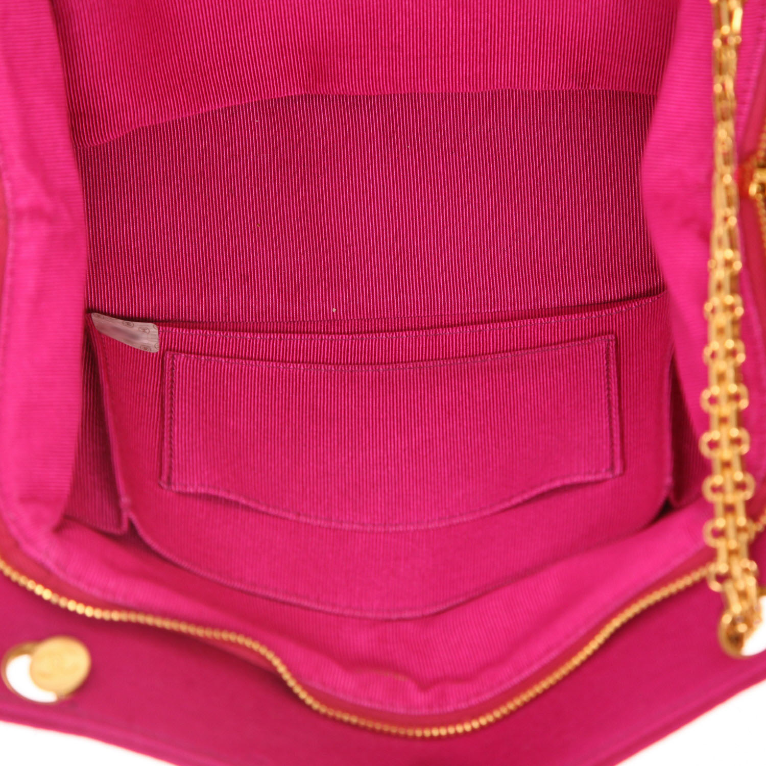 Borsa Chanel  Vintage in tela jersey rosa - Detail D3