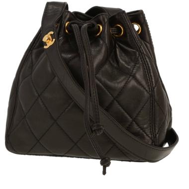 Borsa a tracolla Chanel   in pelle trapuntata nera