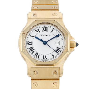 Montre Cartier Santos Octogonale en or jaune Ref: Cartier - 2965  Vers 1979