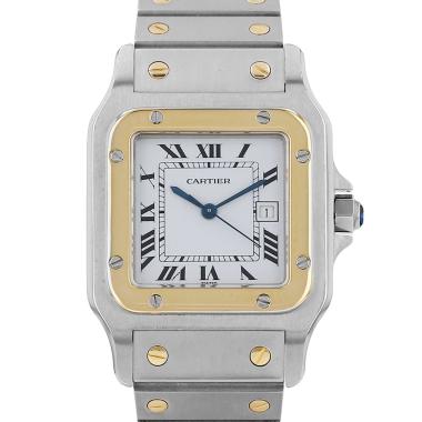 Montre Cartier Santos moyen modèle  en or et acier Ref: Cartier - 2961  Vers 1990