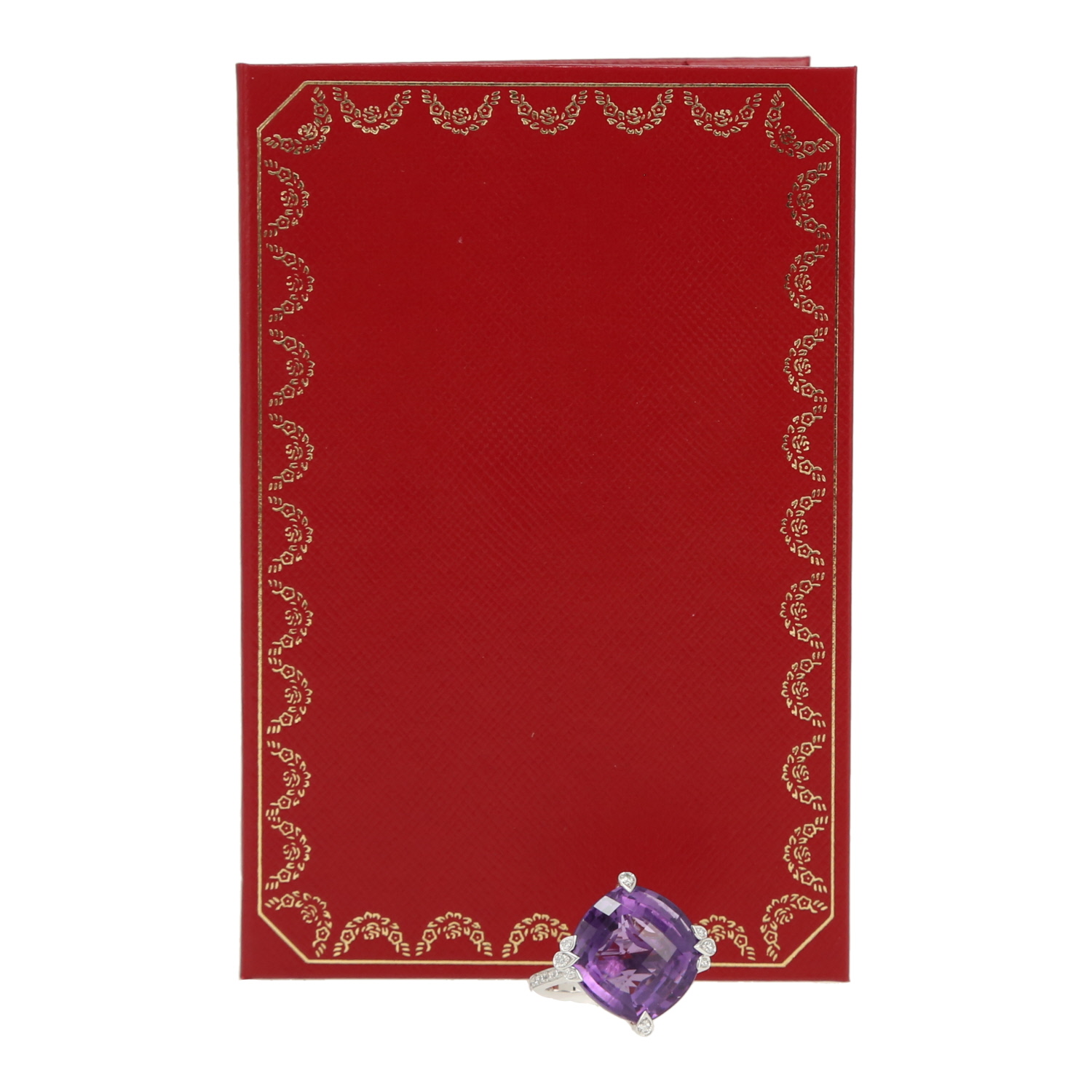 Bague Cartier Inde Mystérieuse en or blanc, diamants et améthyste - Detail D2