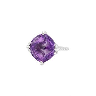 Anello Cartier Inde Mystérieuse in oro bianco, diamanti e ametista