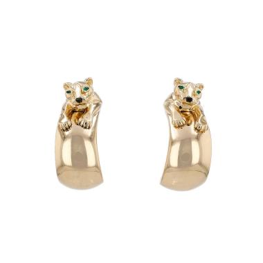 Orecchini a clip Cartier Panthère in oro giallo, smeraldo e onice