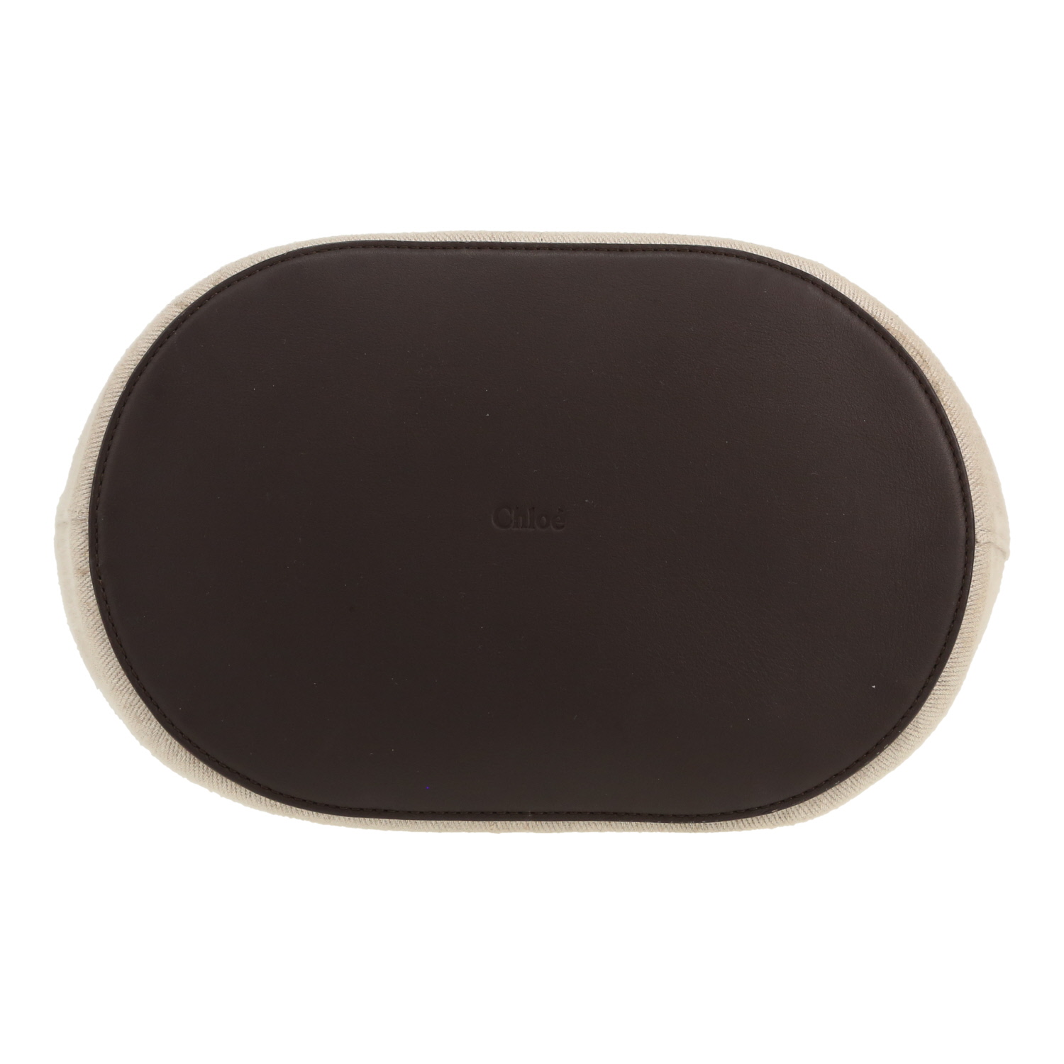 Borsa Chloé   in tela beige e pelle marrone - Detail D1