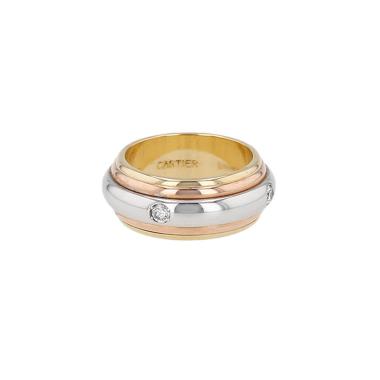 Cartier Saturne ring in 3 golds and diamonds