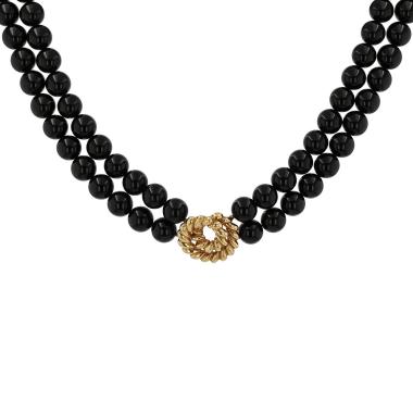 Collar Tiffany 
Co  de oro amarillo y ónix