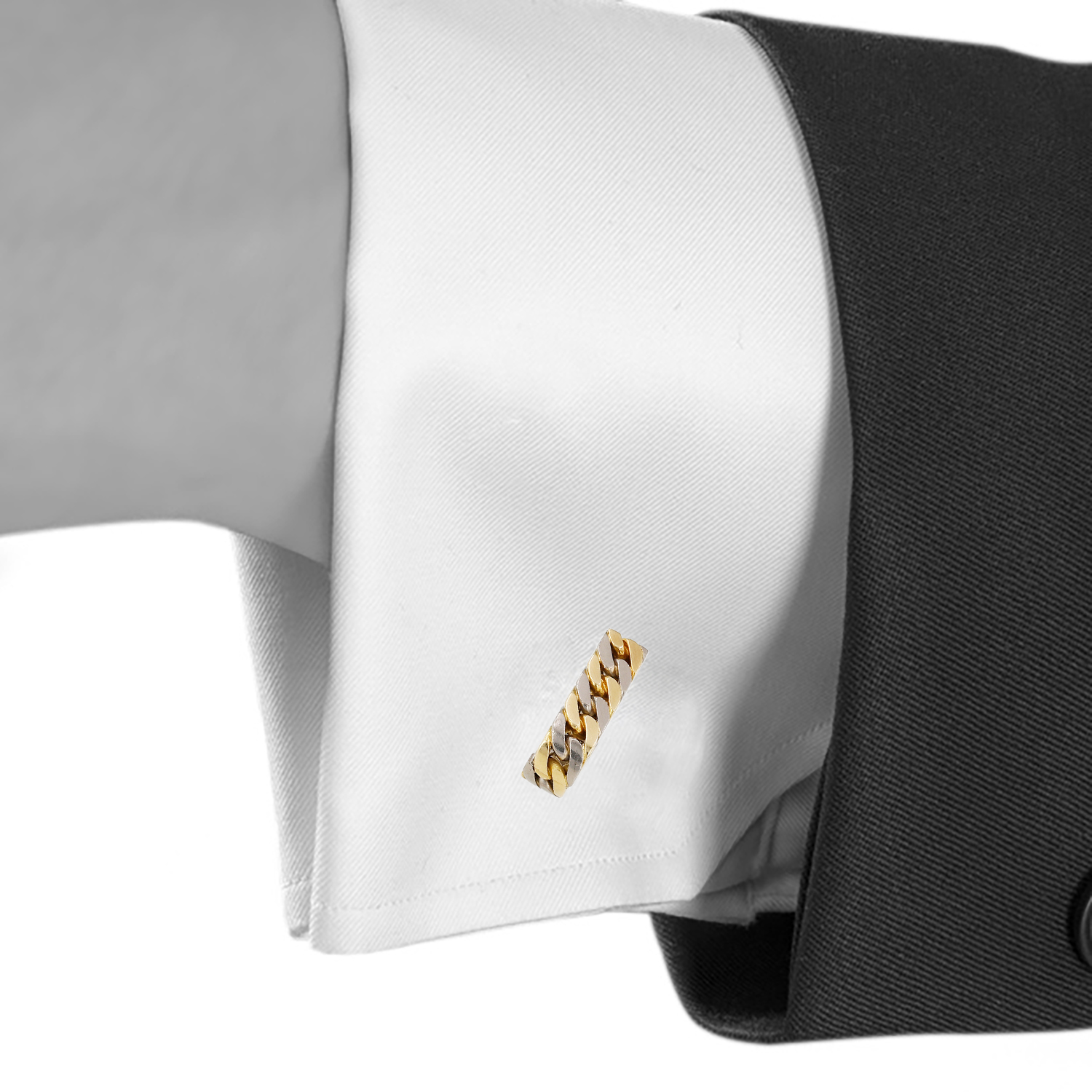 Hermès   1970's pair of cufflinks in yellow gold and white gold - Detail D1