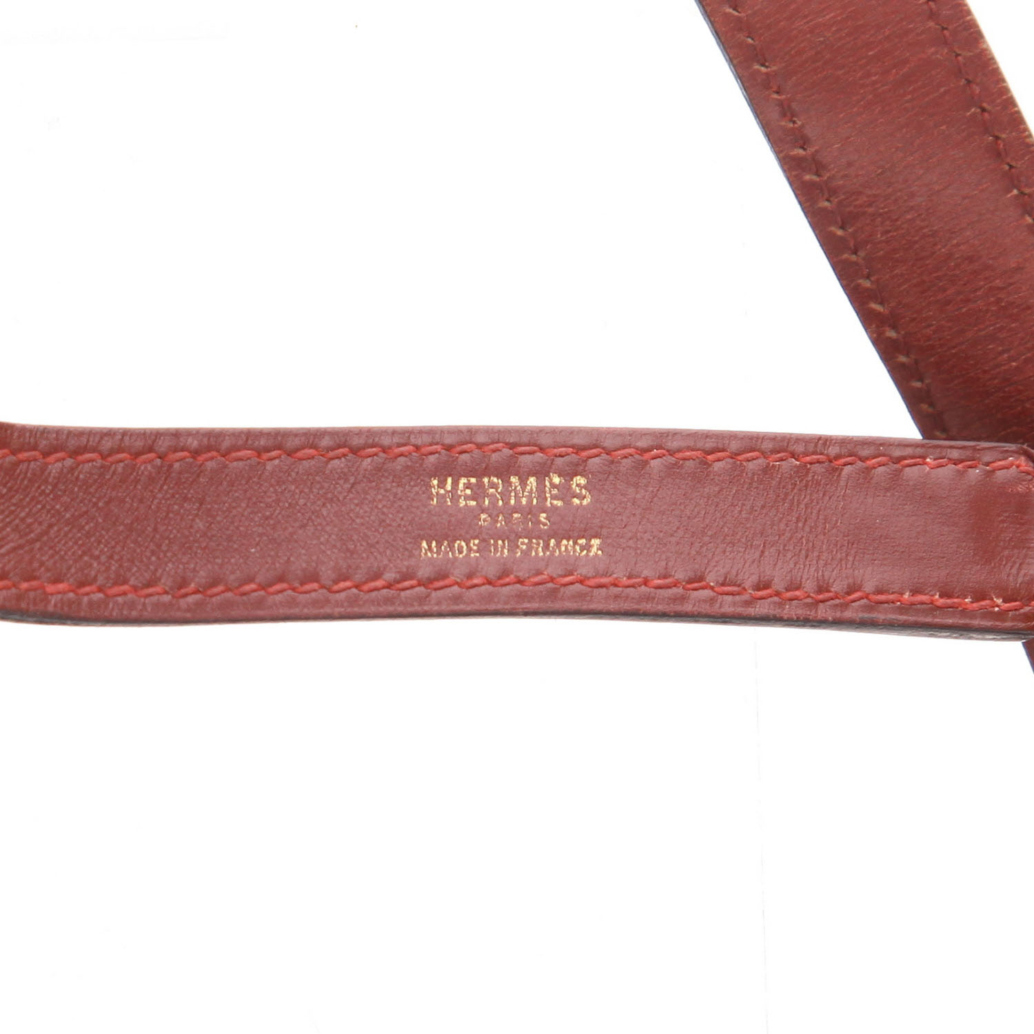 Hermès shoulder or handbag  Bordeaux box-grain leather trim - Detail D2