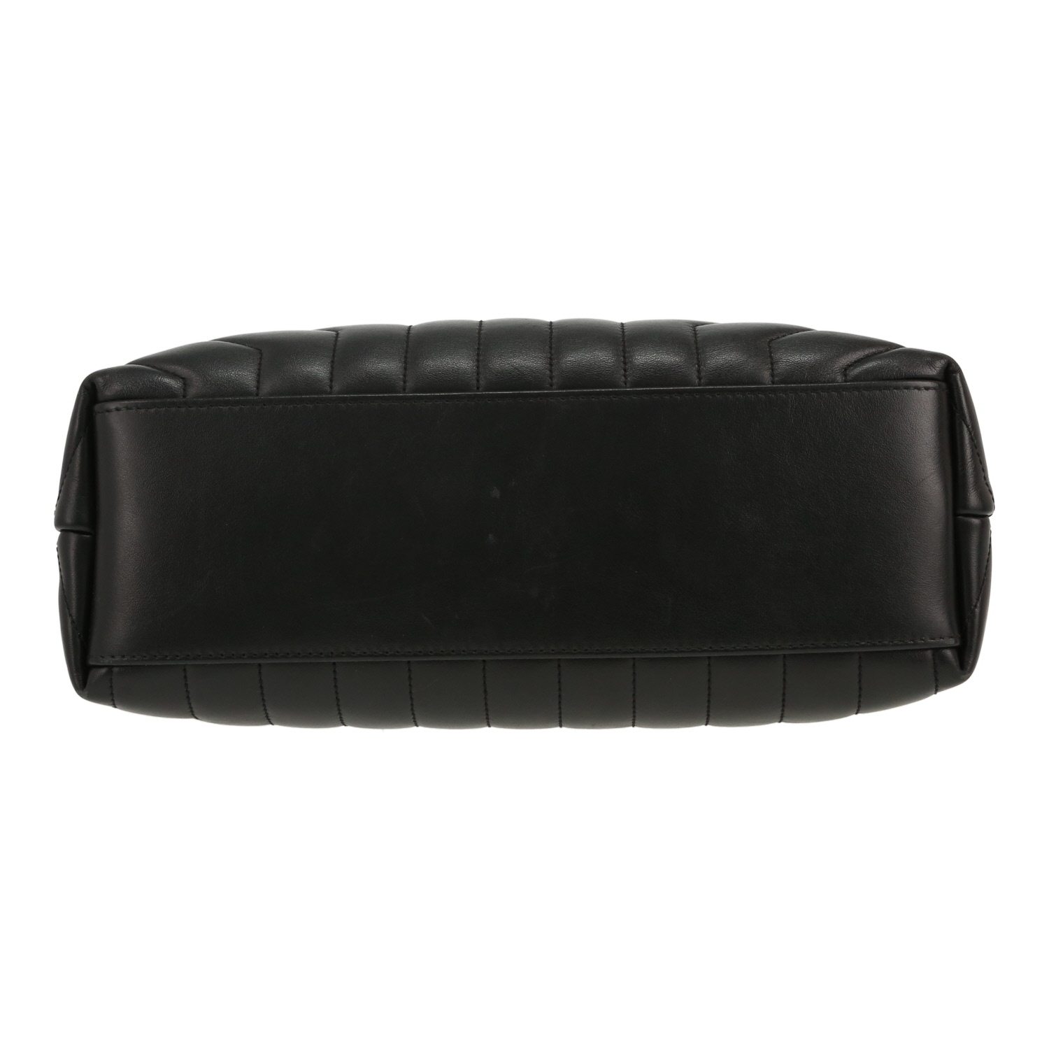 Saint Laurent  Loulou medium model  shoulder bag  in black chevron quilted leather - Detail D1