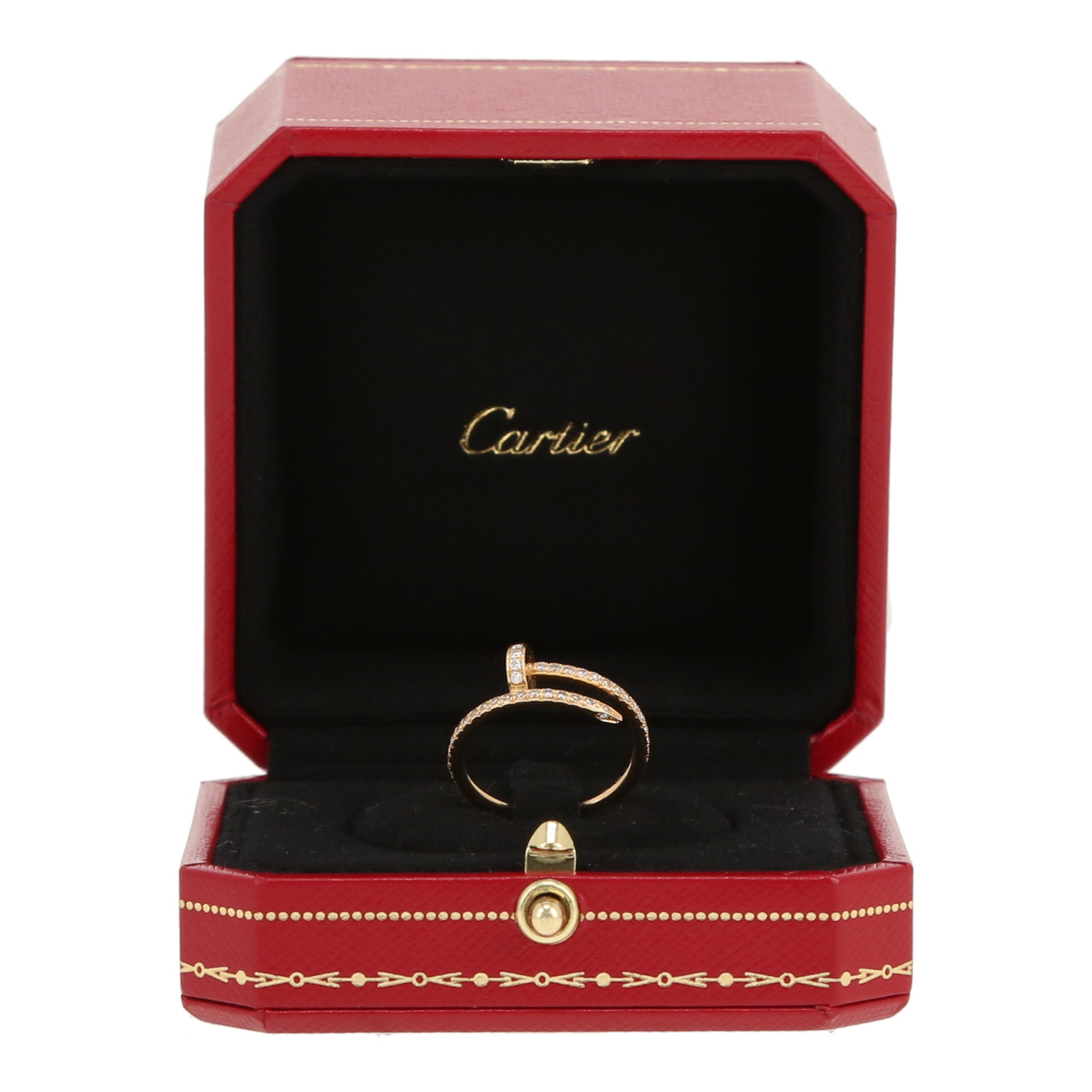 Bague Cartier Juste un clou petit modèle en or jaune et diamants - Detail D2