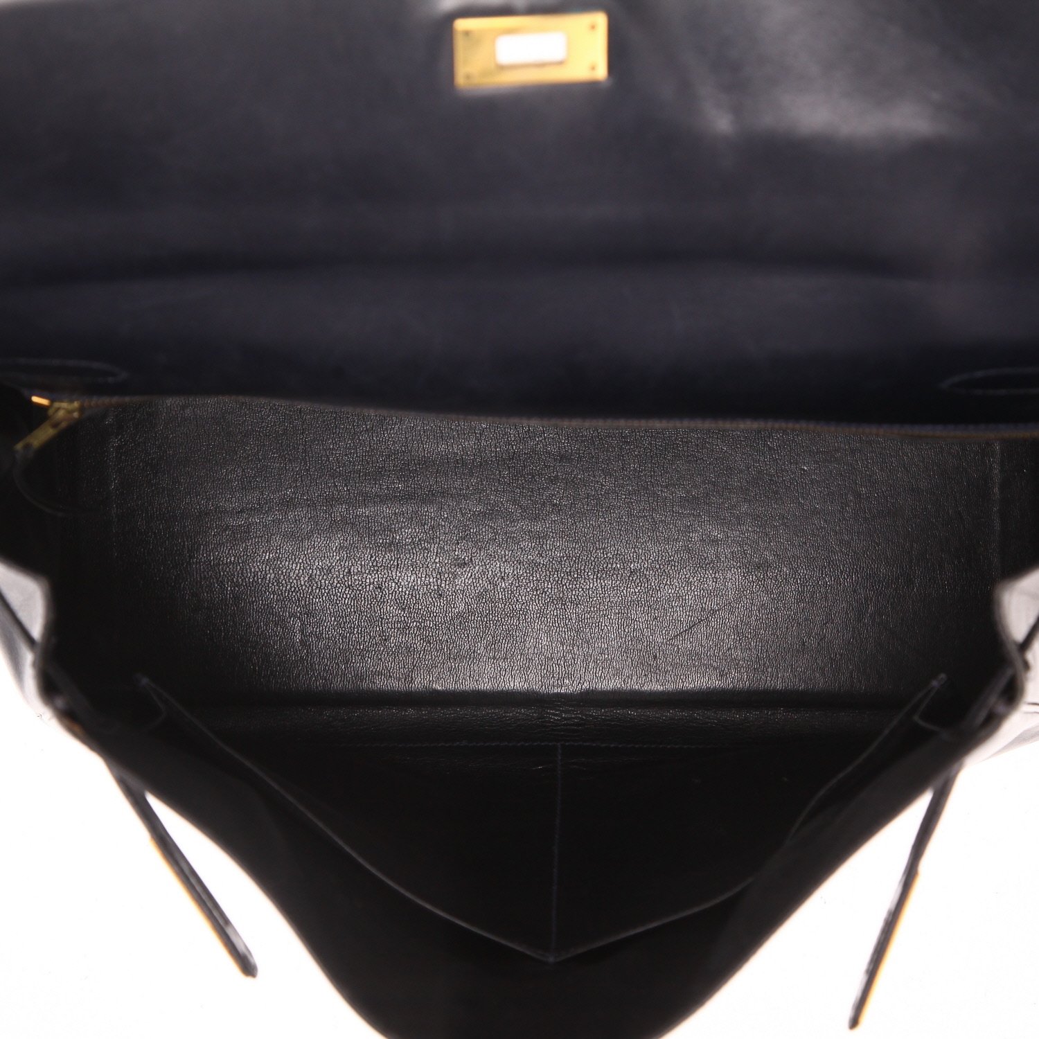 Hermès Kelly 35 cm handbag in Bleu Marine box leather - Detail D3