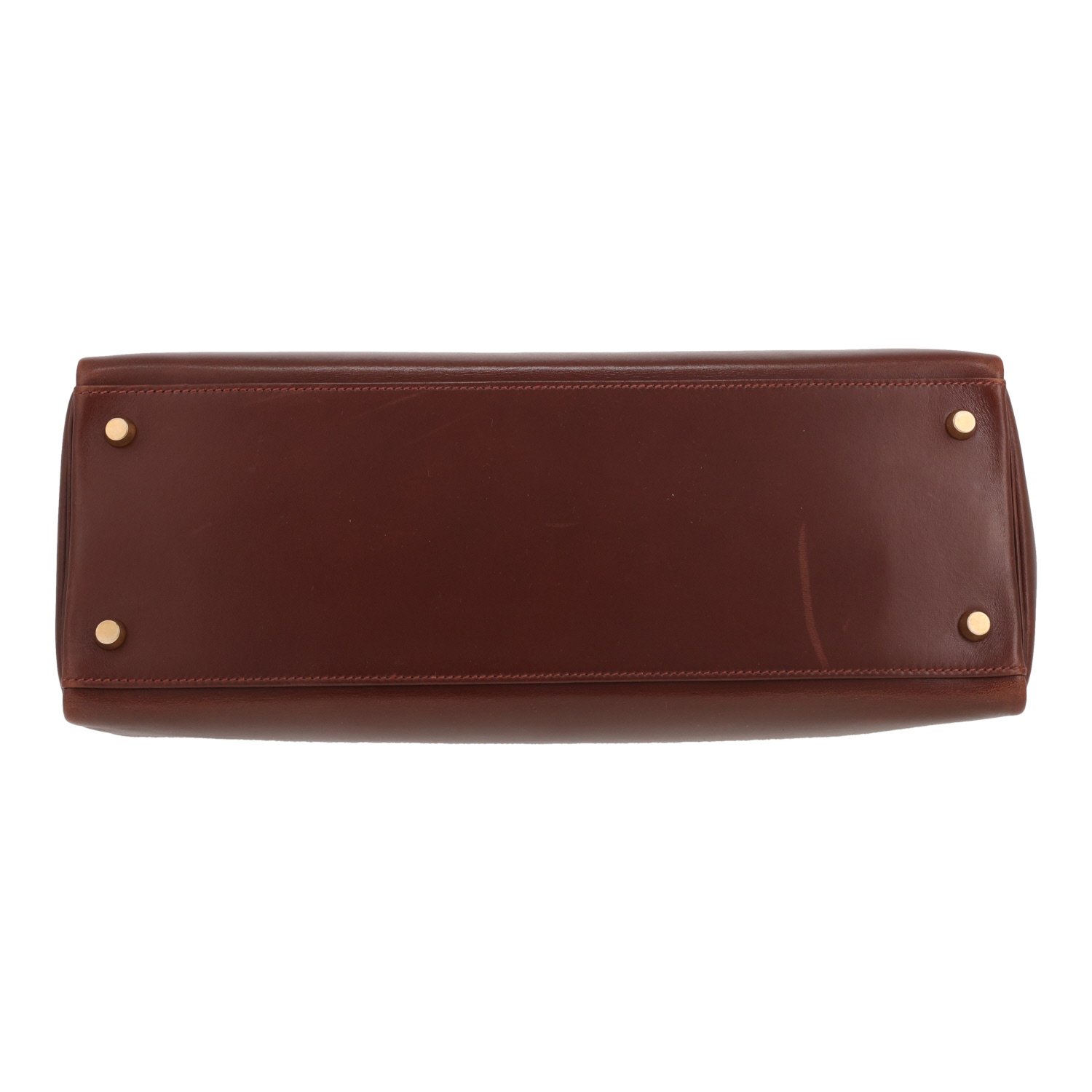 Sac à main Hermès  Kelly 35 cm en cuir box marron-glacé - Detail D1