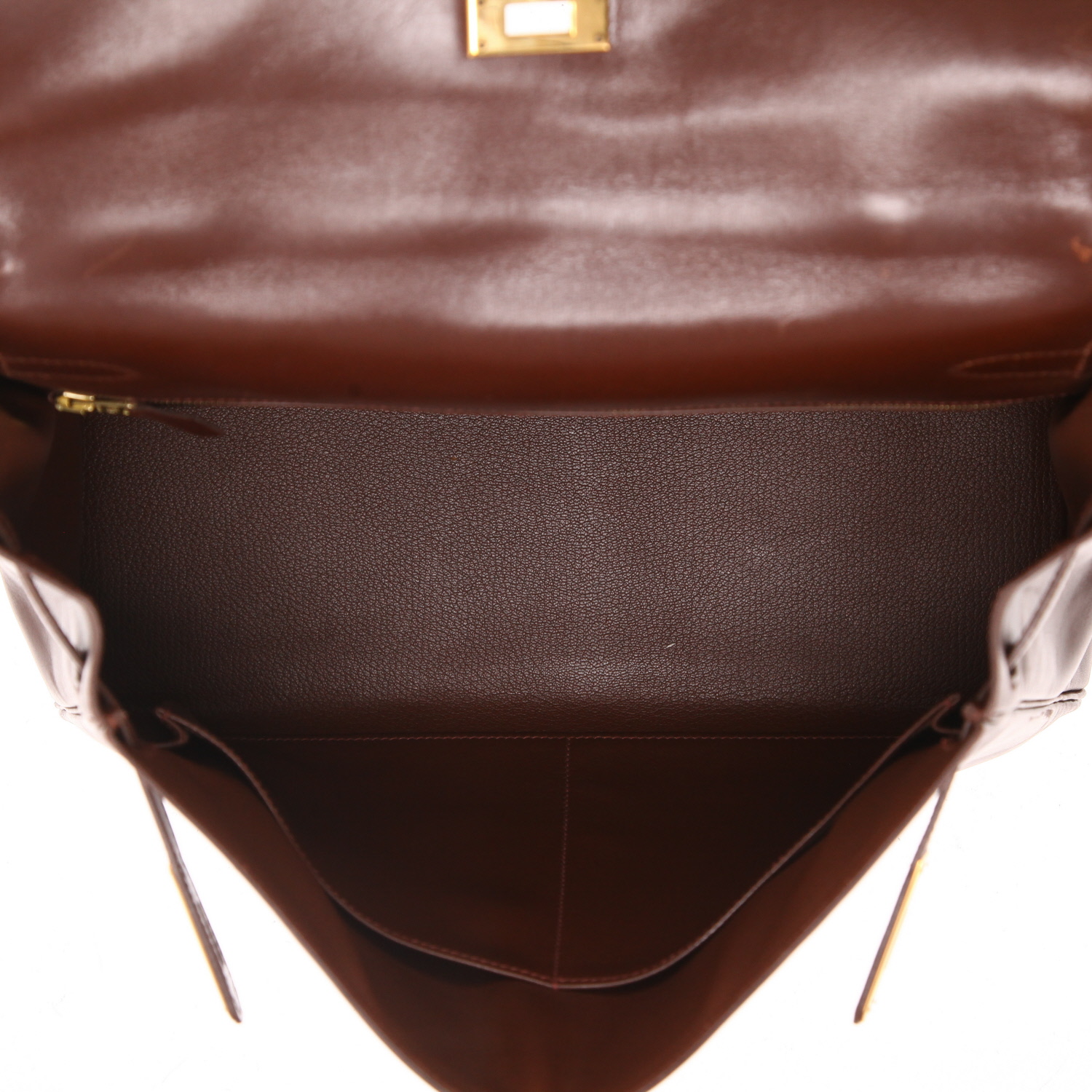 Borsa Hermès  Kelly 35 cm in pelle box marron glacé - Detail D3