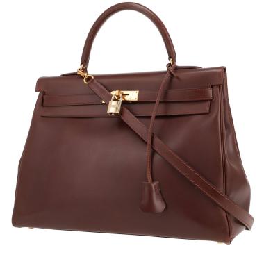 Borsa Hermès  Kelly 35 cm in pelle box marron glacé