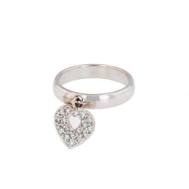 Anello Poiray Coeur Secret in oro bianco e diamanti