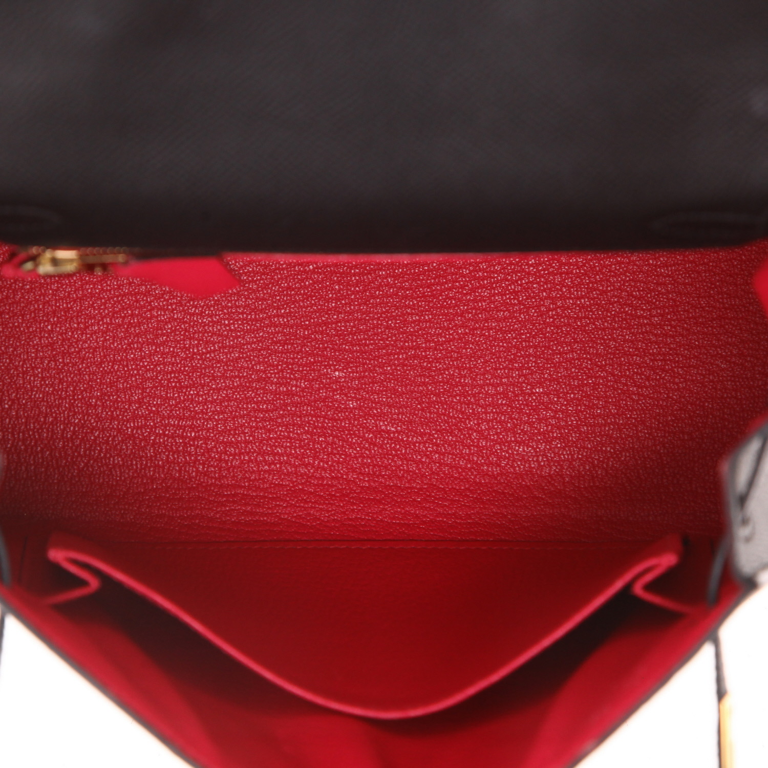Bolso de mano Hermès  Kelly 25 cm en cuero epsom negro - Detail D3