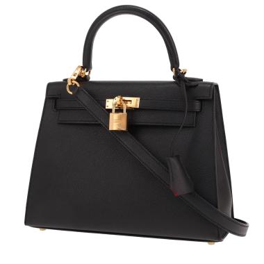 Borsa Hermès  Kelly 25 cm in pelle Epsom nera