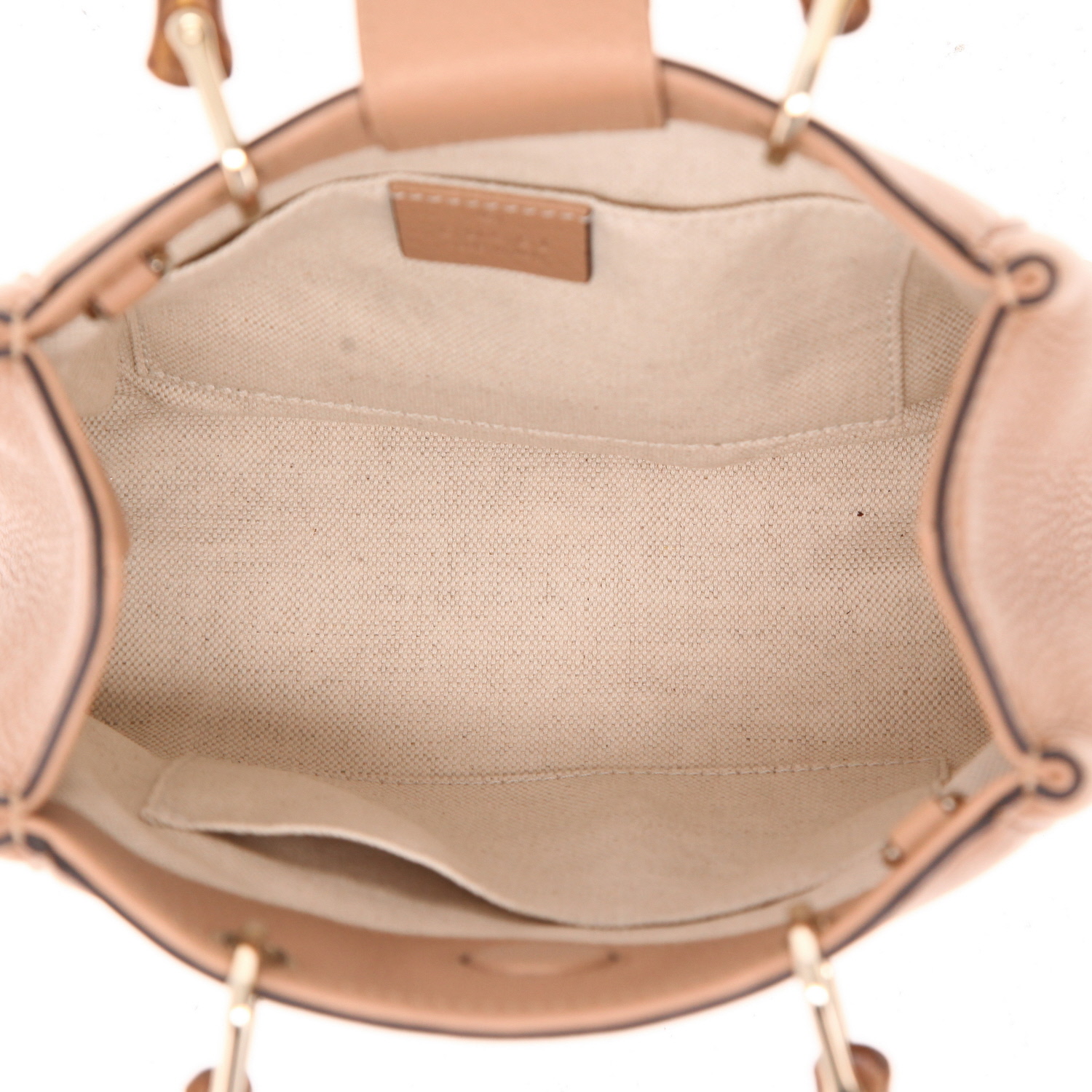 Sac à main Gucci  Diana en cuir grainé beige et bambou - Detail D3