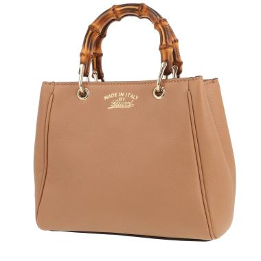 Sac à main Gucci  Diana en cuir grainé beige et bambou