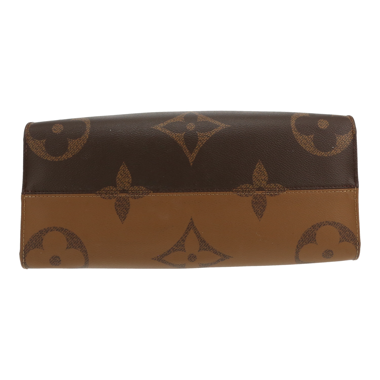 Shopping bag Louis Vuitton  Onthego modello medio  in tela monogram "Reverso" bicolore e marrone - Detail D1
