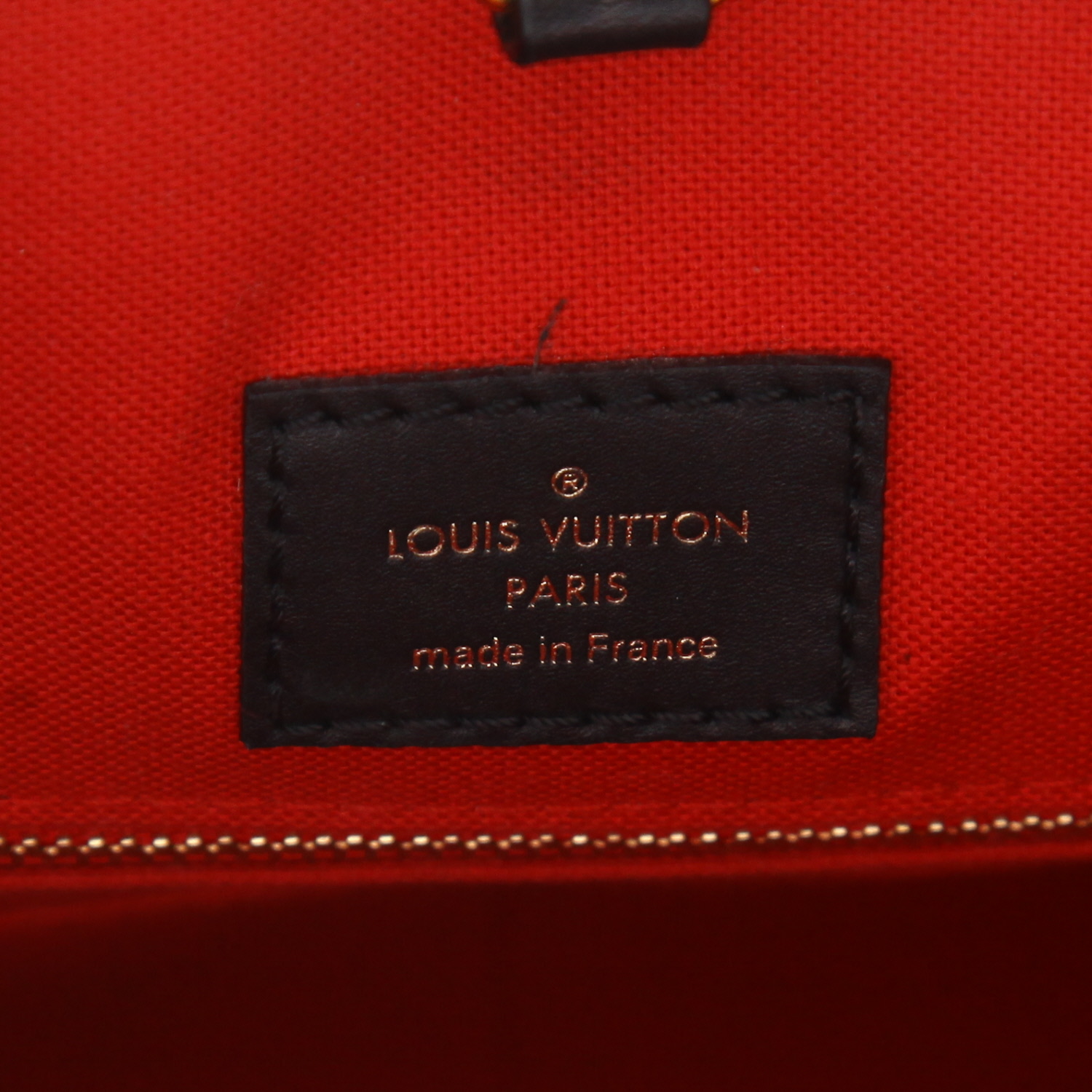 Louis Vuitton  Onthego medium model  shopping bag  in bicolor and brown "Reverse" monogram canvas - Detail D2