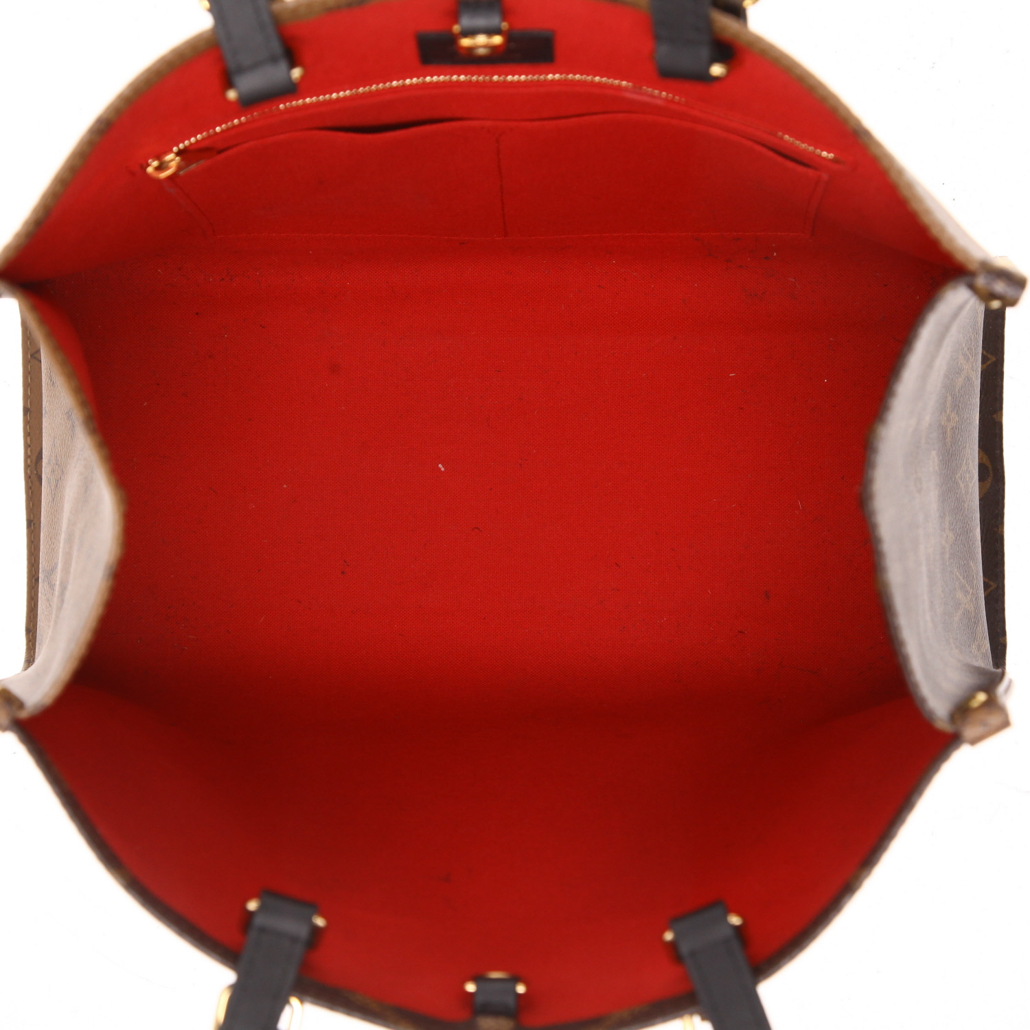 Bolso Cabás Louis Vuitton  Onthego modelo mediano  en lona Monogram "Reverso" bicolor y marrón - Detail D3