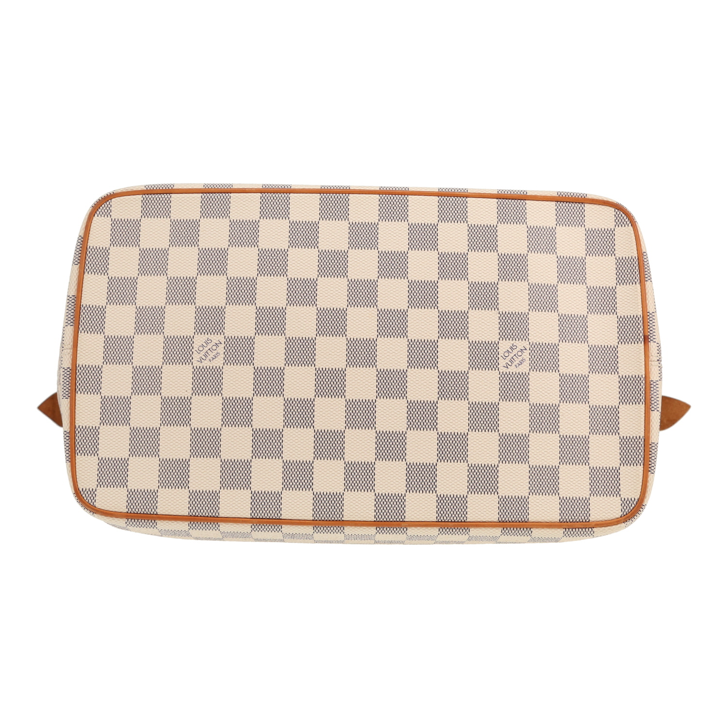 Sac à main Louis Vuitton  Saleya en toile damier azur et cuir naturel - Detail D1